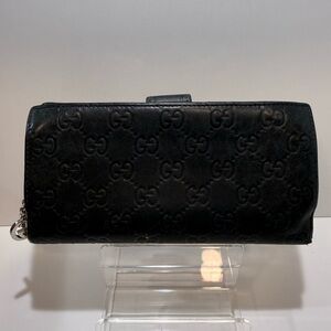 Gucci GG Black Monogram Leather Wallet